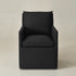 Sean Performance Dining Chair with Casters - Black Upholstered Dining Chair | Modern Dining Chairs | Kinwell Furniture | Performance Fabric Dining Chairs